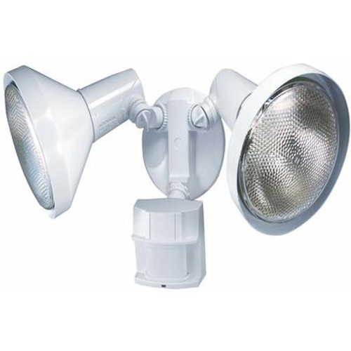 Heath Zenith 180 Degree Motion Sensing Security Light with Bulb Shields - White