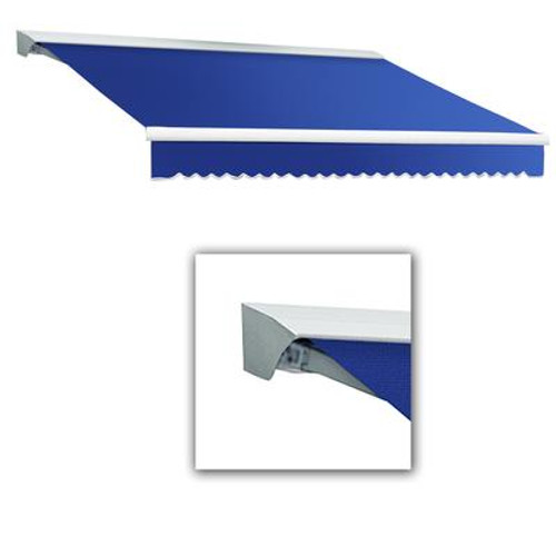 18 ft. DESTIN (10 ft. Projection) Manual Retractable Awning with Hood - Bright Blue