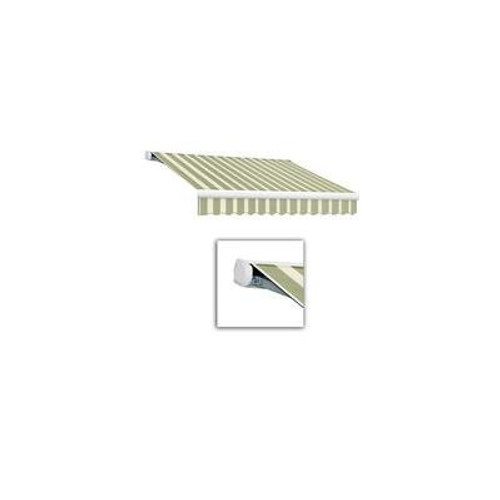 10 Feet VICTORIA  Manual Retractable Luxury Cassette Awning  (8 Feet Projection)- Sage/Linen/Cream Stripe