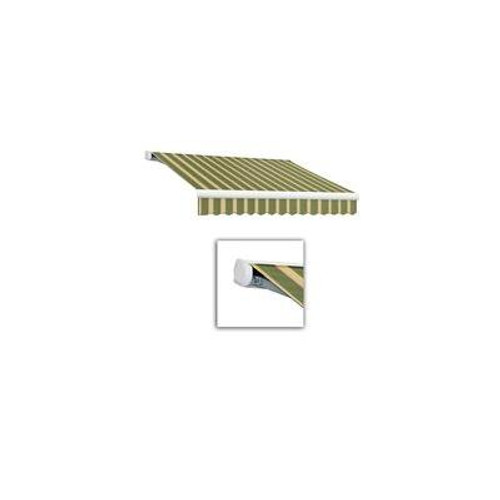 8 Feet VICTORIA  Manual Retractable Luxury Cassette Awning  (7 Feet Projection) - Olive/Tan Stripe