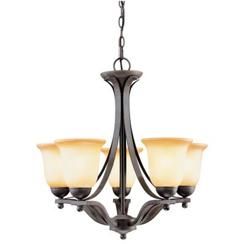 5LT Chandelier Rustic Iron