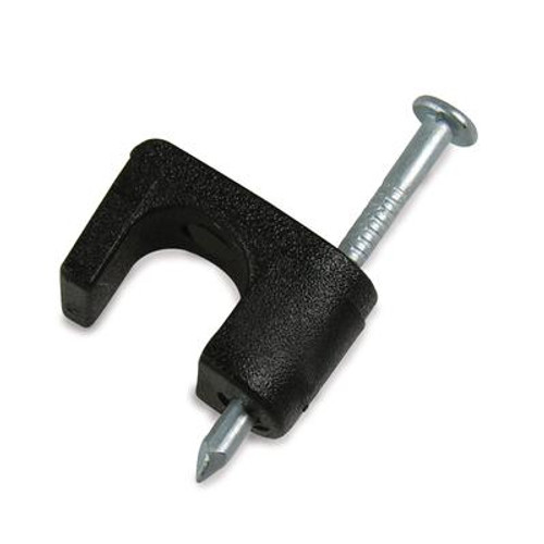 Coax Staple 1/4 In Black; 50/Clam