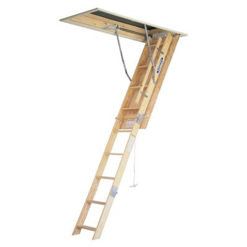 Wood Attic Ladder (250# Load Capacity) - 8 Feet 9 Inches 22.5 Inch x 54 Inches