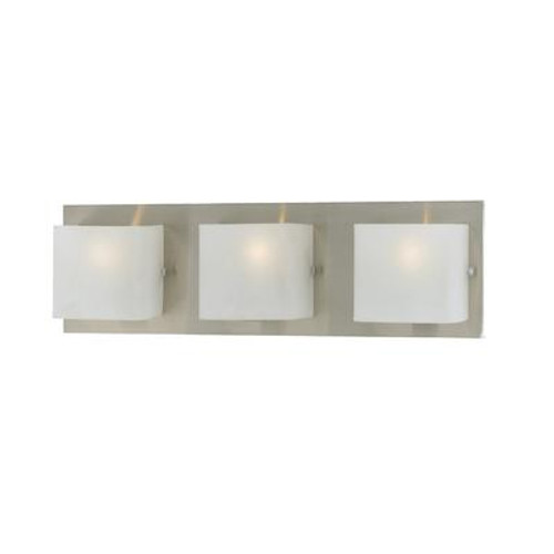 Talo Collection 3-Light Satin Nickel Bath Bar with Opal Shades