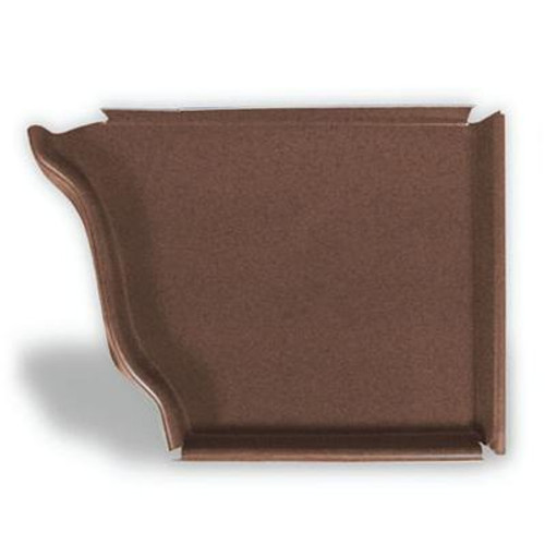 Aluminum Gutter 5 Inch Right Hand End Cap - Brown