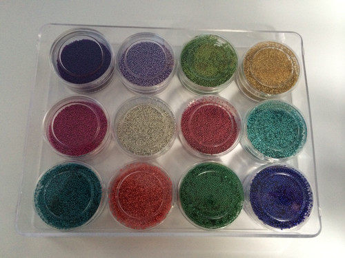 Kit 12 Micro Glass Seed Beads Opaque Colors