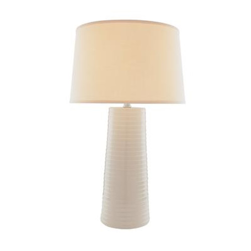 1 Light Table Lamp Ivory Finish Fabric Shade