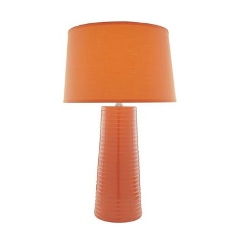 1 Light Table Lamp Orange Finish Fabric Shade