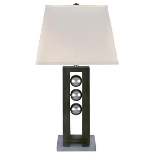 1 Light Table Lamp Steel Finish Off-White Fabric