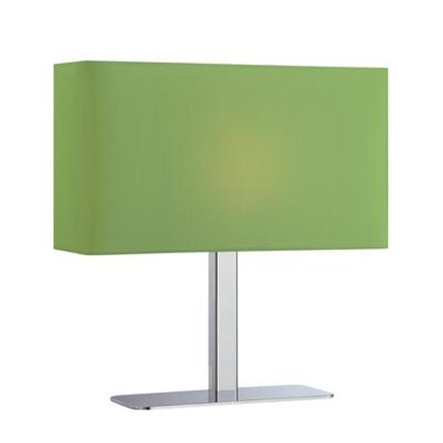 1 Light Table Lamp Chrome Finish Green Fabric Shade