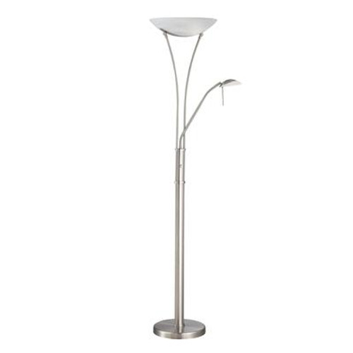 1+1 Light Floor Lamp Steel Finish