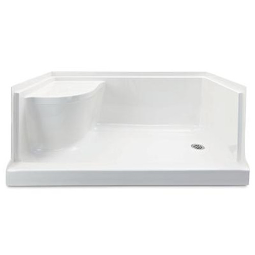 Ellis 60 Acrylic Shower Base with Seat- Right Hand