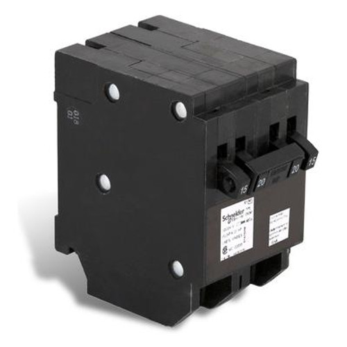 Single Pole 15A(2) / Double Pole 20 Amp Homeline Quad Plug-On Circuit Breaker