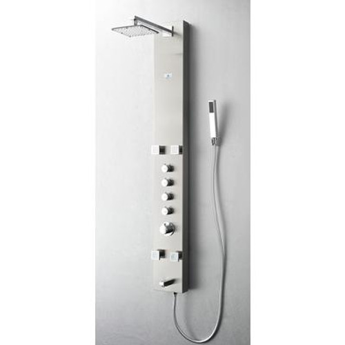 Pavia Stainless Steel (Brushed Silver) Thermostatic Shower Massage Panel