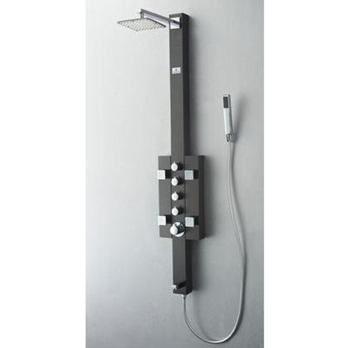 Lecco Stainless Steel (Brushed Gray) Thermostatic Shower Massage Panel