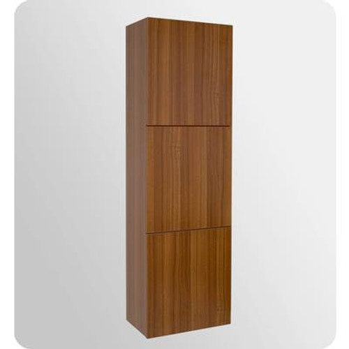 Teak Bathroom Linen Side Cabinet With 3 Large Storage Areas