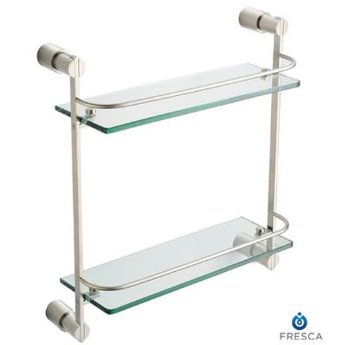 Magnifico 2 Tier Glass Shelf - Brushed Nickel