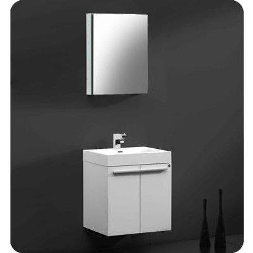 Alto White Modern Bathroom Vanity With Medicine Cabinet