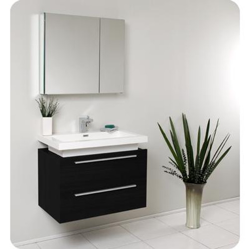 Medio Black Modern Bathroom Vanity With Medicine Cabinet