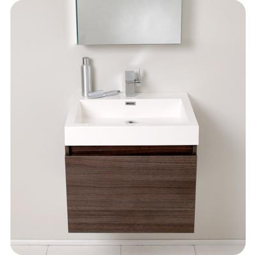 Nano Gray Oak Modern Bathroom Vanity With Medicine Cabinet