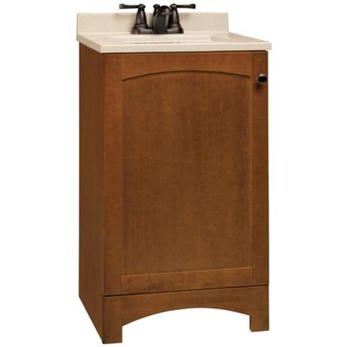 Melborn Chestnut Vanity with Solid Surface Technology Vanity Top - 18.5 Inch Wide