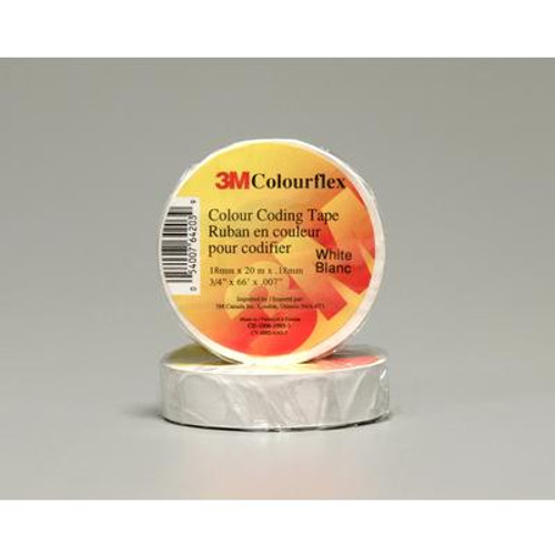 3M Colourflex White Coding Electrical Tape