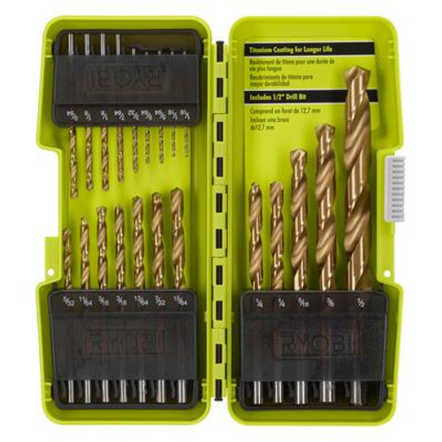 21pc Titanium Drill Bit Set