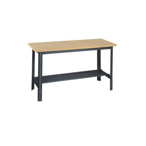 60 in. W x 24 in. D Commercial Adjustable-H Workbench with Wood Top