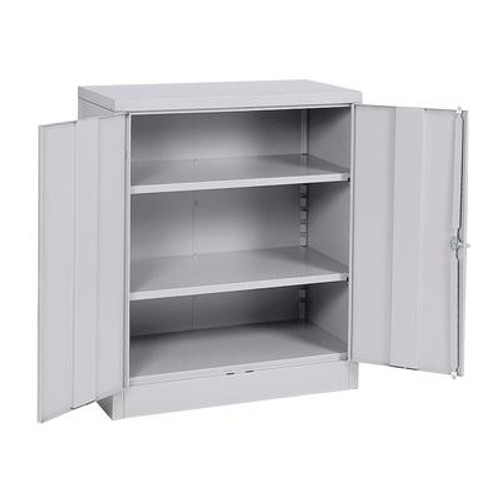 36 in. W x 18 in. D x 42 in. H Quick Assembly Steel Counter Cabinet Dove Gray