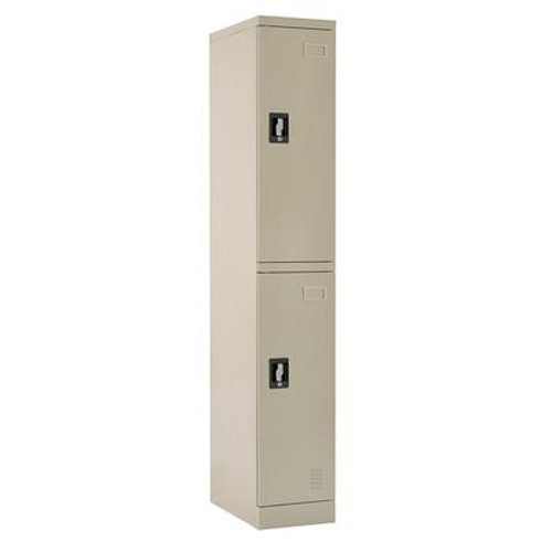 Quick Assembly 72 in. H x 12 in. W x18 in. D Putty Double Tier Locker