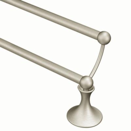 Brushed Nickel Lounge 24 Inch Double Towel Bar