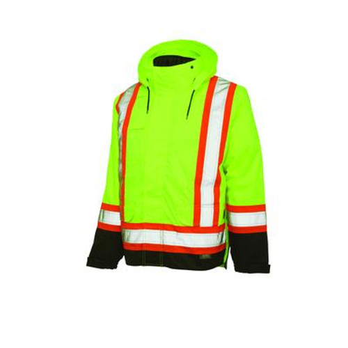 Hi-Vis 5-In-1 System Jacket With Safety Stripes Yellow/Green Small