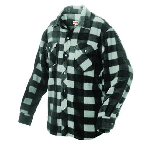 Plaid Solar Fleece Shirt Grey Large