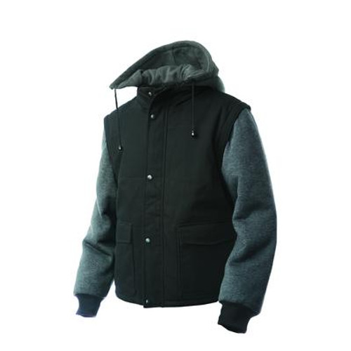 Duck Jacket W/Detach Sleeves/Hood Black Medium