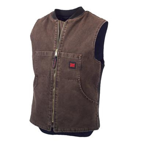 Washed Quilted Lined Vest Chestnut Large