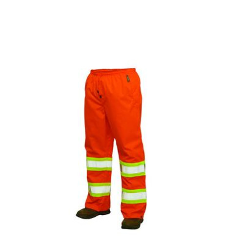 Hi-Vis Rain Pant With Safety Stripes Fluorescent Orange Large