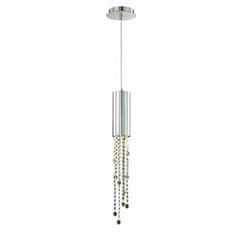 Groove Collection 1 Light Chrome Short Pendant