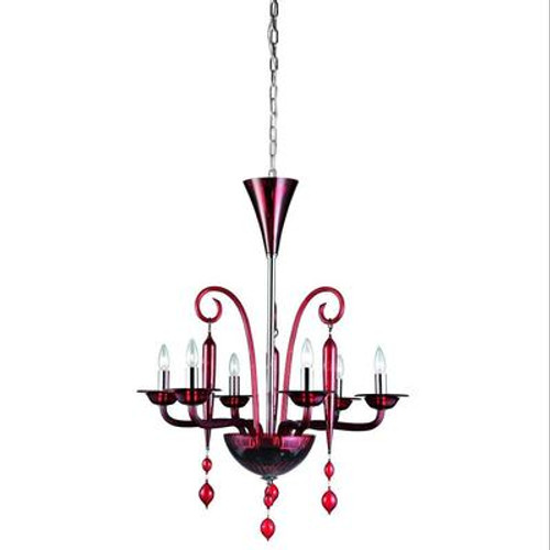 Everesty Collection 6 Light Red Chandelier