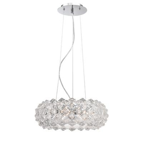 Cristallo Collection 5 Light Chrome Round Pendant