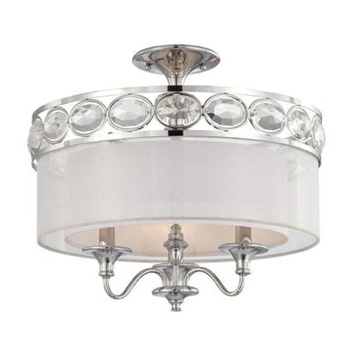 Bijoux Collection 3 Light Chrome Semi Flushmount