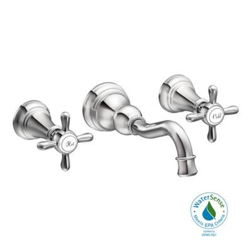 Weymouth 2 Handle Wall Mount Bathroom Faucet Trim Kit (Trim Only) - Chrome Finish