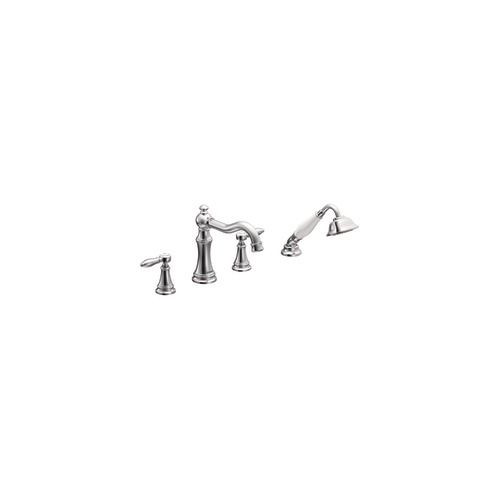 Weymouth 2-Handle Diverter Roman Tub Faucet Includes Hand Shower in Chrome