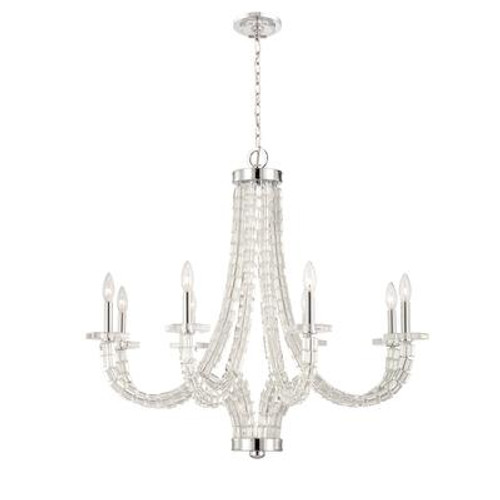 Vetro Collection 8 Light Brushed Nickel Chandelier