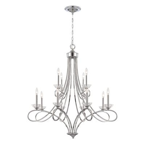 Volte Collection 12 Light Polished Nickel Chandelier
