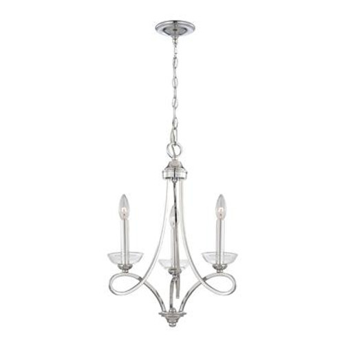 Volte Collection 3 Light Polished Nickel Chandelier