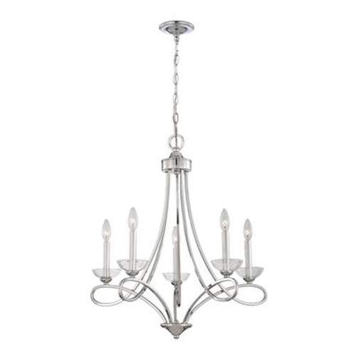 Volte Collection 5 Light Polished Nickel Chandelier