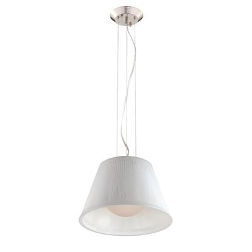 Ribo Collection 1 Light Chrome & White Pendant