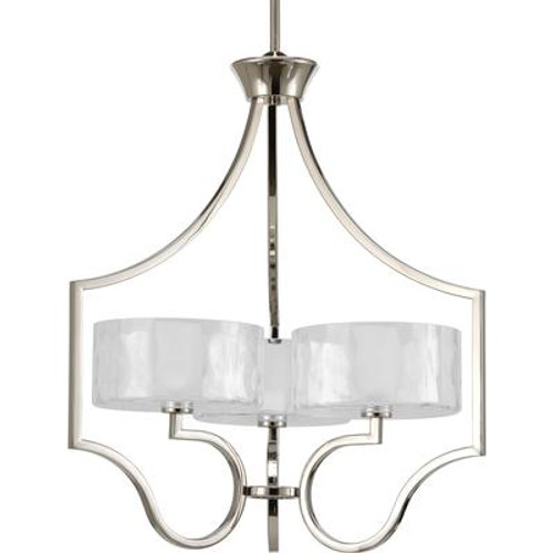 Caress Collection Polished Nickel 3-light Chandelier