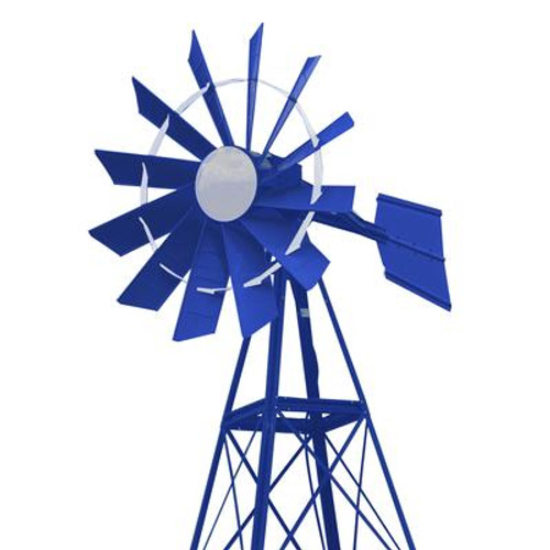 Blue & White Powder Coated Windmill - 20 Foot