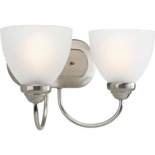 Heart Collection 2-light Brushed Nickel Bath Light